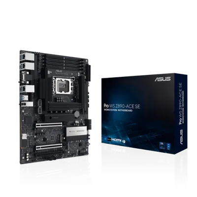 Asus PRO WS Z890-ACE SE, Intel LGA1851, 3xPCI Express, MicroATX, 4xDDR5, 4xM.2 + SATA3 RAID, VGA/HDMI/TB4, USB-C, 10GbE+2.5GbE LAN
