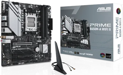 ASUS PRIME B650M-A WIFI II Moderkort - AMD B650 - AMD AM5 socket - DDR5 RAM - Micro-ATX