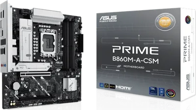 ASUS PRIME B860M-A-CSM Moderkort - Intel B860 - Intel LGA1851 socket - DDR5 RAM - Micro-ATX