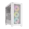 iCUE 4000D RGB AIRFLOW Mid-Tower Case, True White - 3x AF120 RGB ELITE White Fans - iCUE Lighting Node PRO Controller - High-airflow Design