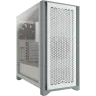 4000D AIRFLOW Mid-Tower ATX-chassi i härdat glas – vitt
