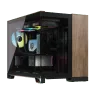 CORSAIR 2500X Micro ATX Dual Chamber PC-chassi – svart/valnötsträ