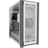 5000D AIRFLOW Mid-Tower ATX-chassi i härdat glas, vitt