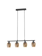EGLO ZABALEA LÅNGBORD 4XE14 L785 SVART/BÄRNSTEN
