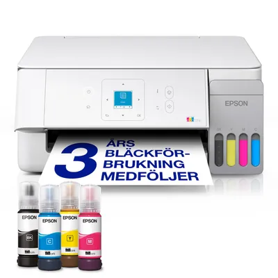 EcoTank ET-2926 A4-multifunktionsskrivare med Wi-Fi och AirPrint bläckbehållare med LCD-display och bläck för upp till tre års användning inkluderat