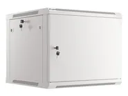 RACK CABINET 19" WALL-MOUNT 9U/600X600 (FLAT PACK) WITH METAL DOOR GREY