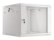 RACK CABINET 19" WALL-MOUNT 9U/600X600 (FLAT PACK) WITH GLASS DOOR GREY V2