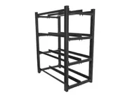 BATTERY FRAME FOR UPS 830X454 2 ROWS 4 LEVELS (8 SHELVES) (FLAT PACK) BLACK