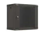 RACK CABINET 19" WALL-MOUNT 9U/540X350 (FLAT PACK) WITH GLASS DOOR BLACK