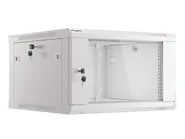 RACK CABINET 19" WALL-MOUNT 6U/600X600 (FLAT PACK) WITH GLASS DOOR GREY V2