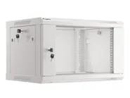 RACK CABINET 19" WALL-MOUNT 6U/600X450 (FLAT PACK) WITH GLASS DOOR GREY V2