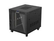 RACK CABINET 19" FREE-STANDING 15U/800X1000 (FLAT PACK) WITH GLASS DOOR LCD BLACK V2