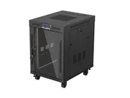RACK CABINET 19" FREE-STANDING 15U/600X800 (FLAT PACK) WITH GLASS DOOR LCD BLACK V2