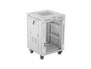 RACK CABINET 19" FREE-STANDING 15U/600X600 (FLAT PACK) WITH GLASS DOOR LCD GREY V2