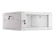 RACK CABINET 19" WALL-MOUNT 4U/600X600 (FLAT PACK) WITH GLASS DOOR GREY V2