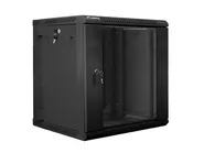 RACK CABINET 19" DOUBLE-SECTION WALL-MOUNT 12U/600X600 (FLAT PACK) BLACK