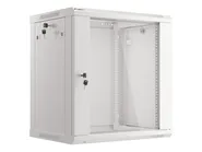 RACK CABINET 19" WALL-MOUNT 12U/600X450 (FLAT PACK) WITH GLASS DOOR GREY V2