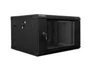 RACK CABINET 19" DOUBLE-SECTION WALL-MOUNT 6U/600X600 (FLAT PACK) BLACK