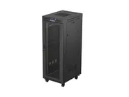 RACK CABINET 19" FREE-STANDING 32U/600X800 (FLAT PACK) WITH MESH DOOR LCD BLACK