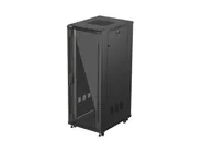 RACK CABINET 19" FREE-STANDING 32U/600X800 (FLAT PACK) WITH GLASS DOOR BLACK