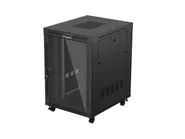 RACK CABINET 19" FREE-STANDING 22U/800X1000 (FLAT PACK) WITH GLASS DOOR LCD BLACK V2