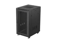RACK CABINET 19" FREE-STANDING 22U/600X800 (FLAT PACK) WITH MESH DOOR BLACK