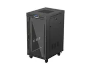 RACK CABINET 19" FREE-STANDING 22U/600X800 (FLAT PACK) WITH GLASS DOOR LCD BLACK V2