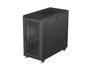 RACK CABINET 19" FREE-STANDING 22U/600X1200 (FLAT PACK) WITH MESH DOOR BLACK