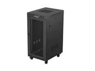 RACK CABINET 19" FREE-STANDING 24U/600X800 (FLAT PACK) WITH MESH DOOR LCD BLACK V2