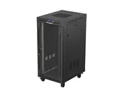 RACK CABINET 19" FREE-STANDING 24U/600X800 (FLAT PACK) WITH GLASS DOOR LCD BLACK V2