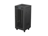 RACK CABINET 19" FREE-STANDING 24U/600X600 (FLAT PACK) WITH MESH DOOR LCD BLACK V2