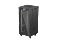 RACK CABINET 19" FREE-STANDING 24U/600X600 (FLAT PACK) WITH GLASS DOOR LCD BLACK V2