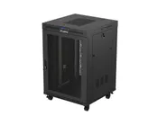 RACK CABINET 19" FREE-STANDING 22U/800X800 (FLAT PACK) WITH MESH DOOR LCD BLACK V2