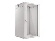 RACK CABINET 19" WALL-MOUNT 22U/600X600 (FLAT PACK) WITH GLASS DOOR GREY V2