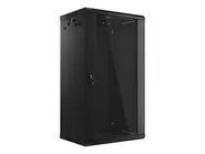 RACK CABINET 19" WALL-MOUNT 22U/600X450 (FLAT PACK) WITH GLASS DOOR BLACK V2