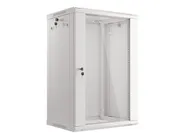 RACK CABINET 19" WALL-MOUNT 18U/600X450 (FLAT PACK) WITH GLASS DOOR GREY V2