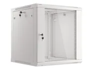 RACK CABINET 19" WALL-MOUNT 12U/600X600 (FLAT PACK) WITH GLASS DOOR GREY V2
