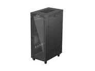 RACK CABINET 19" FREE-STANDING 32U/600X1000 (FLAT PACK) WITH GLASS DOOR LCD BLACK