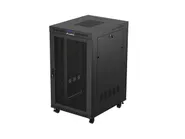 RACK CABINET 19" FREE-STANDING 27U/800X1000 (FLAT PACK) WITH MESH DOOR LCD BLACK V2