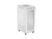 RACK CABINET 19" FREE-STANDING 27U/600X800 (FLAT PACK) WITH MESH DOOR LCD GREY