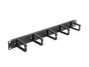 19" CABLE MANAGEMENT PANEL WITH 5 PLASTIC HOLDERS 1U TYPE B BLACK
