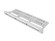 PATCH PANEL BLANK 24 PORT 1U WITH ORGANIZER FOR KEYSTONE MODULES GREY