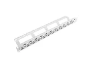 PATCH PANEL BLANK 24 PORT 1U STAGGERED WITH ORGANIZER FOR KEYSTONE MODULES GREY