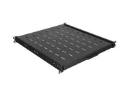 SLIDING SHELF FOR 19" RACK CABINETS 500MM BLACK (1U/445X500MM, LOAD CAPACITY UP TO 35KG)