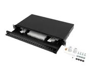 RACKMOUNT 19" 1U FIBER PATCH PANEL 24XST / 24XFC BLACK + ACCESSORIES