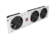 VERTICAL VENTILATION PANEL 19" 3U FOR RACK THREE FANS 230V GREY
