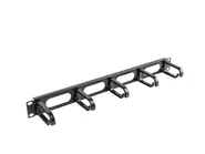 19" CABLE MANAGEMENT PANEL 5 RINGS - TYPE B 1U BLACK