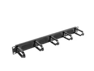 19" CABLE MANAGEMENT BRUSH PANEL 5 RINGS TYPE B 1U BLACK