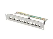 PATCH PANEL BLANK 12 PORT 1U 10" FTP FOR KEYSTONE MODULES GREY V2