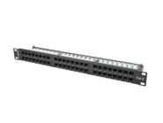 PATCH PANEL 48 PORT 1U 19" CAT.6 UTP BLACK